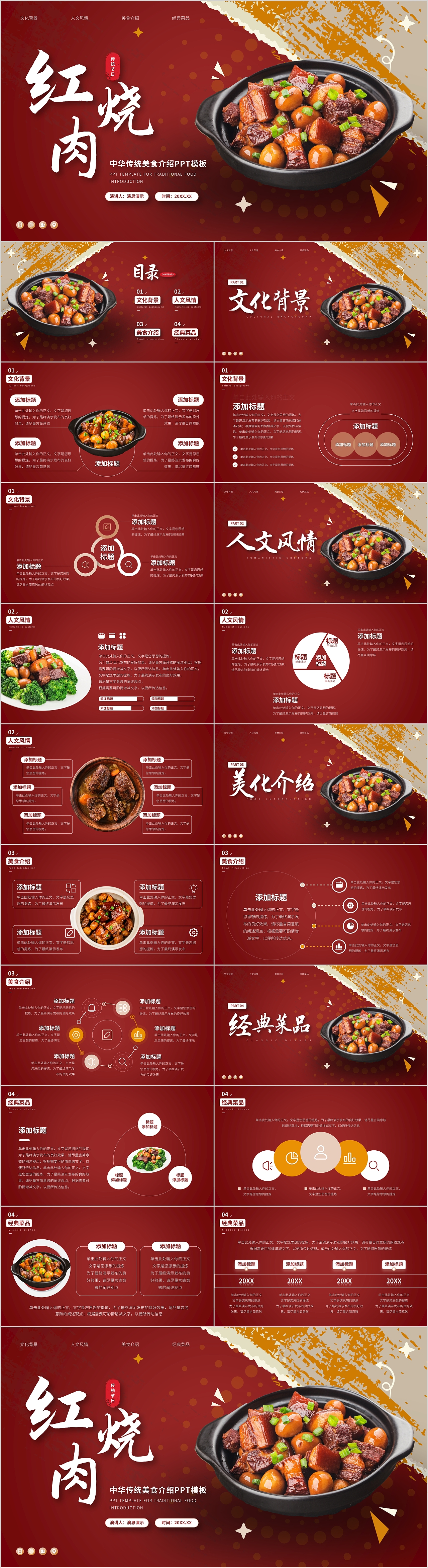 红烧肉世界美食分享PPT