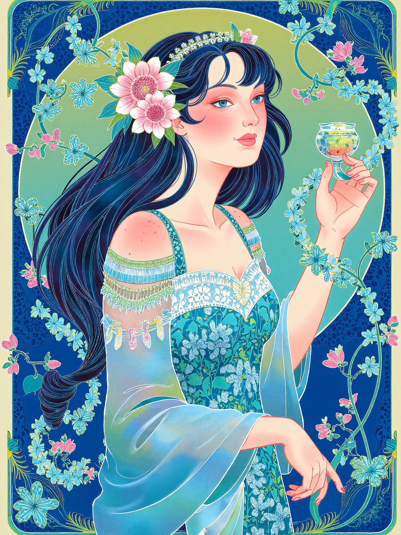 致敬穆夏美式浪漫-AIGC（图ZMzkwOTA0NDA0） - AI作品 - 站酷设计师Gpaint原创素材 - 站酷ZCOOL