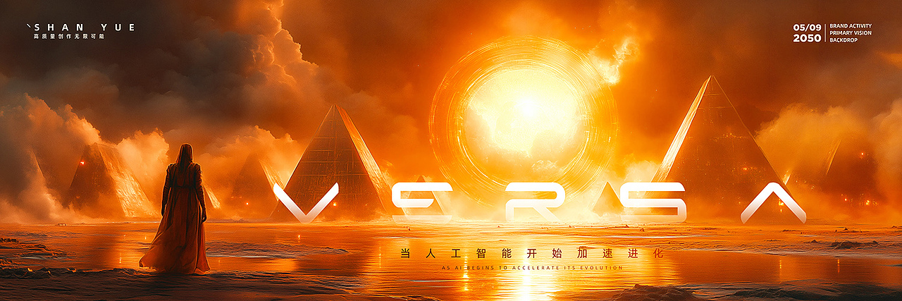 乘风破浪水墨漩涡帆船科技科幻探索未来活动KV主视觉