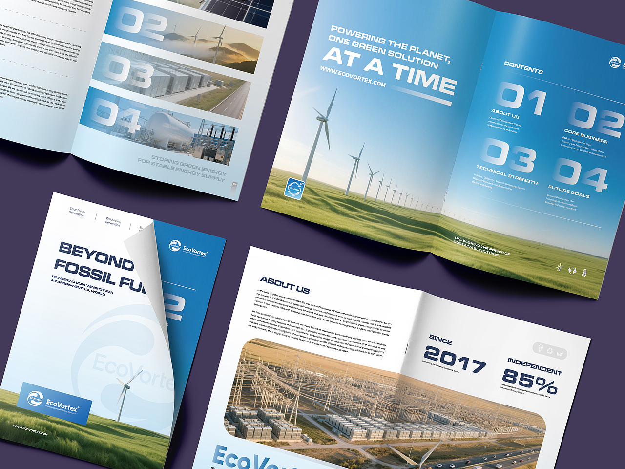 清洁能源企业画册设计风电太阳能产品手册设计宣传册