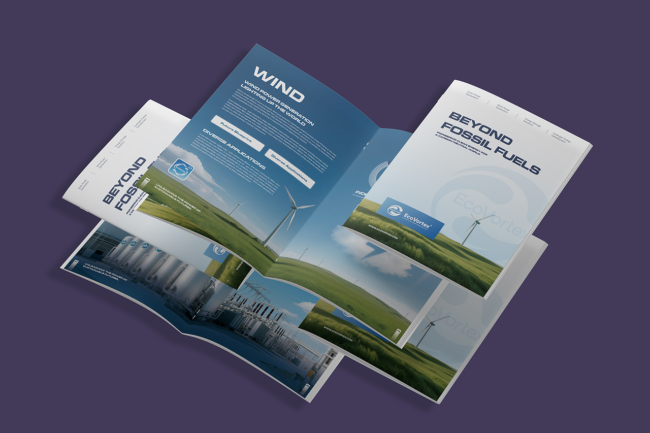 清洁能源企业画册设计风电太阳能产品手册设计宣传册