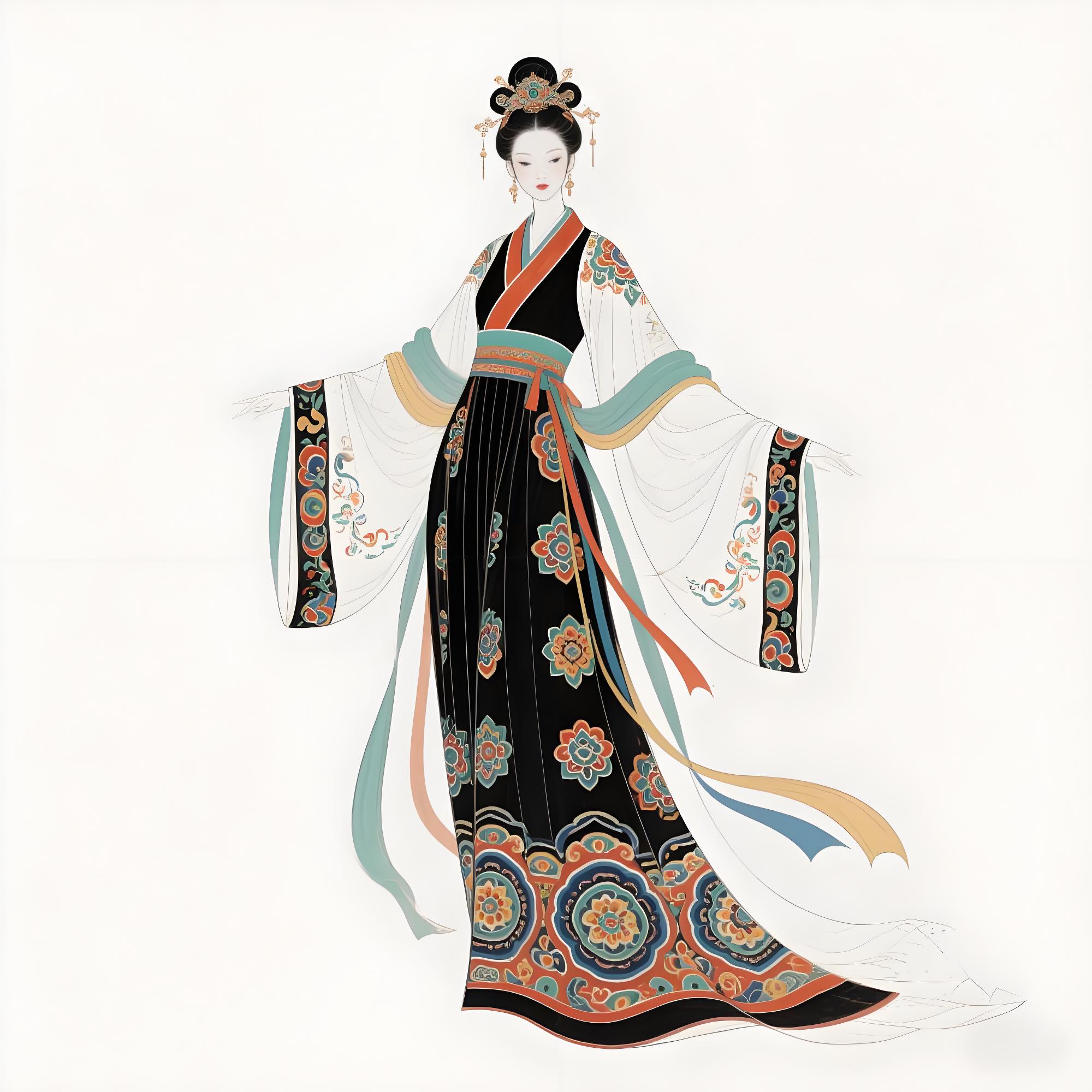 敦煌藻井汉服礼服设计说明