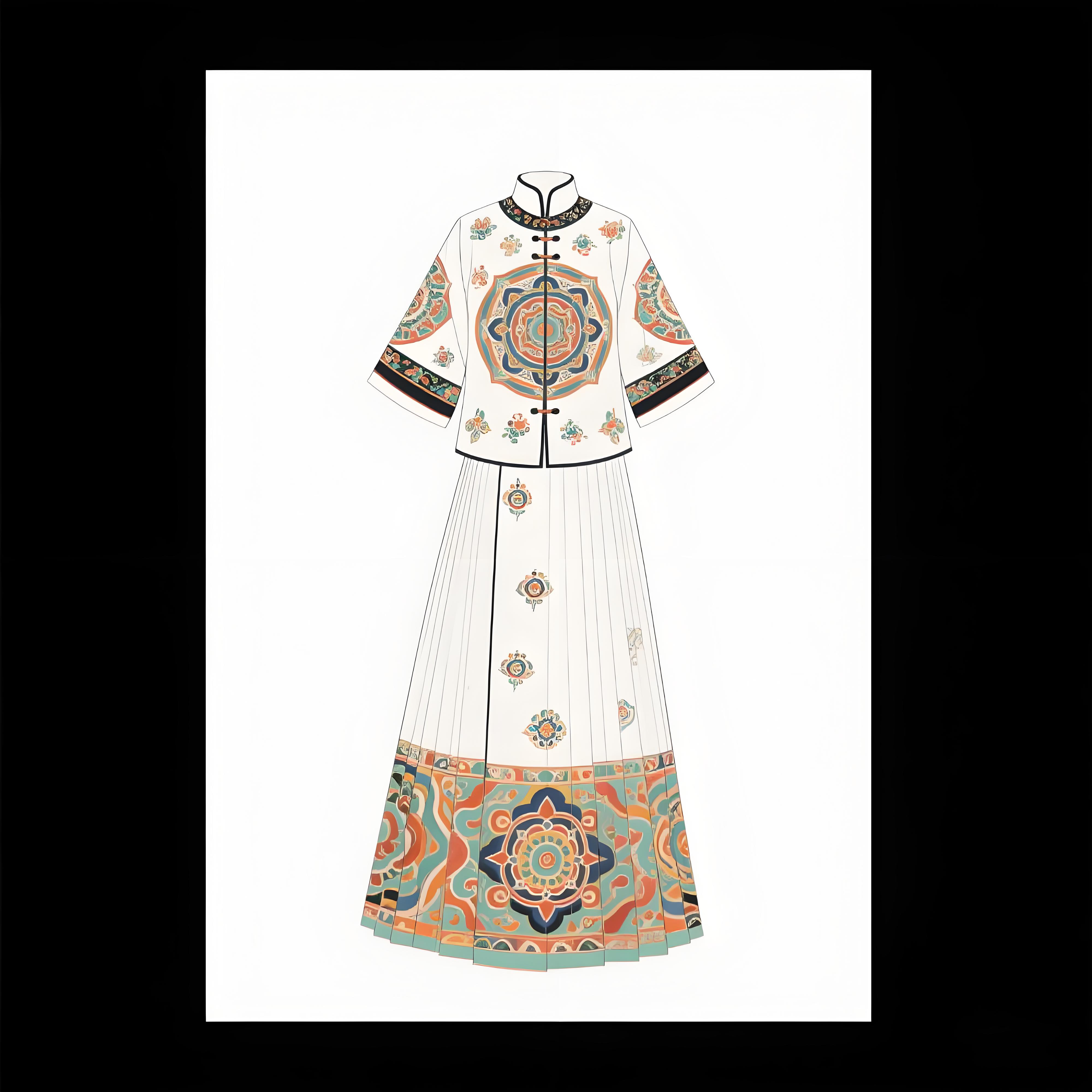 敦煌藻井汉服礼服设计说明