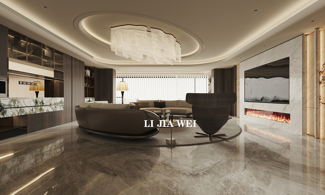 现代轻奢客厅餐厅（图ZMzkwOTMxMDk2） - 家装设计 - 站酷设计师路人不知道原创素材 - 站酷ZCOOL