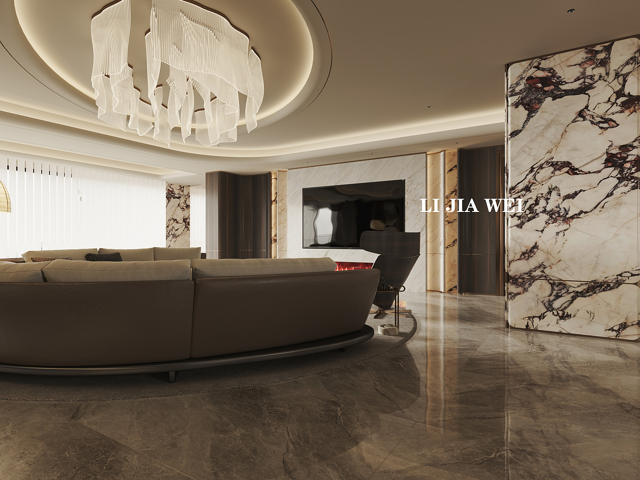 现代轻奢客厅餐厅（图ZMzkwOTMxMTAw） - 家装设计 - 站酷设计师路人不知道原创素材 - 站酷ZCOOL