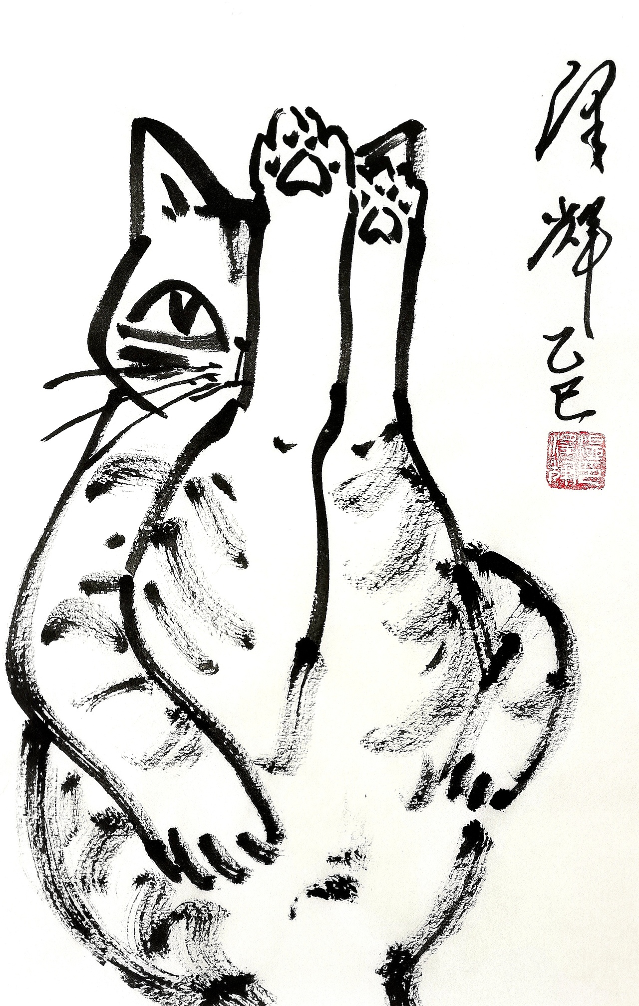 温泽辉水墨猫咪，灵动墨韵间尽显猫咪百态（图ZMzkwOTQxMzEy） - 艺术插画 - 站酷设计师画家温泽辉原创素材 - 站酷ZCOOL