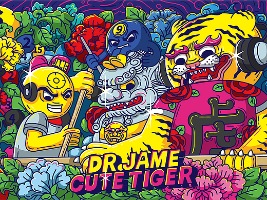 Dr.jame桌球杆包插图设计