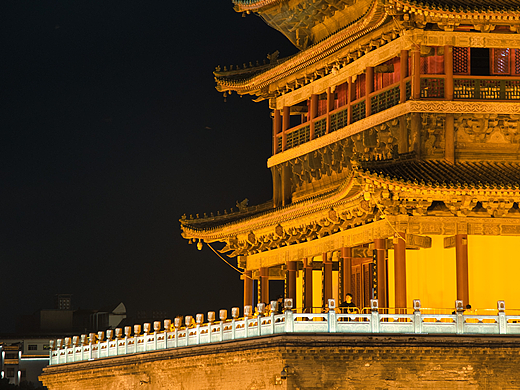 夜晚的西安钟楼