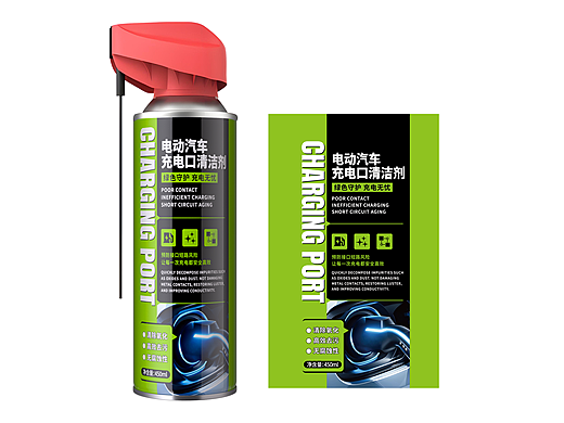 包装设计丨电动汽车充电口清洁剂