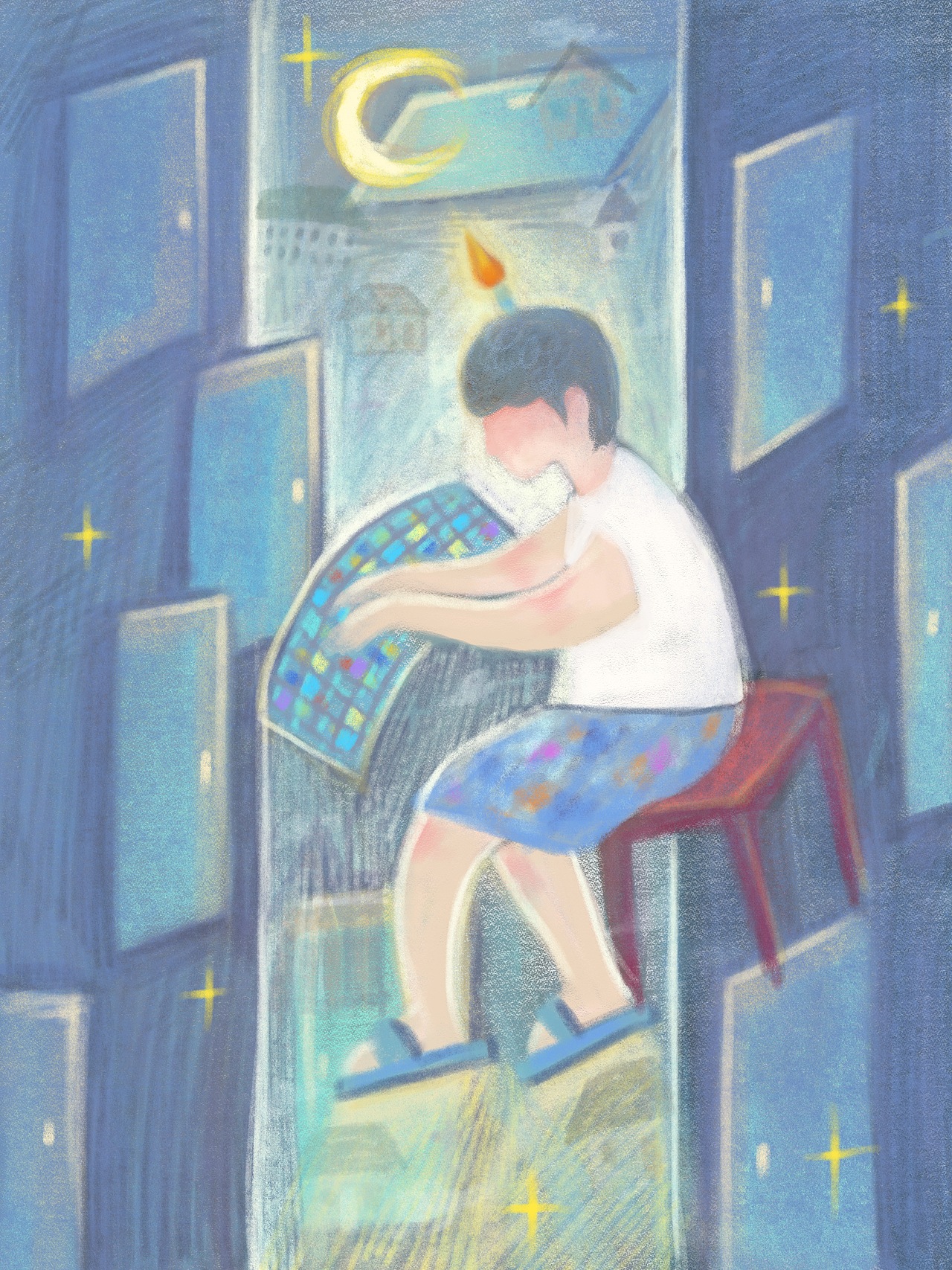 一天到晚写代码的男孩（图ZMzkwOTczOTg0） - 儿童插画 - 站酷设计师月亮阿森原创素材 - 站酷ZCOOL