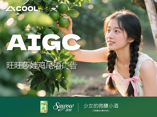 旺旺莎娃鸡尾酒广告（AIGC）