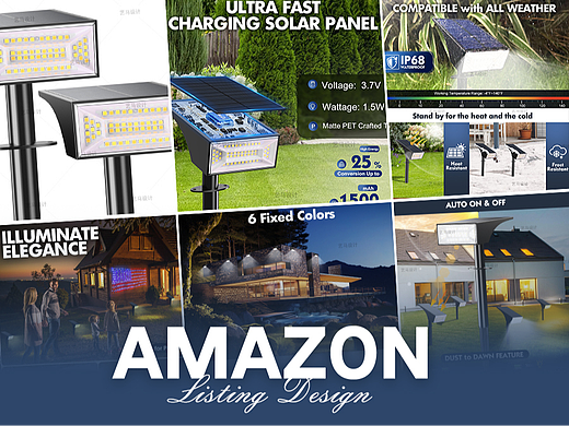 地插灯 灯具-Amazon亚马逊主副图A+设计案例