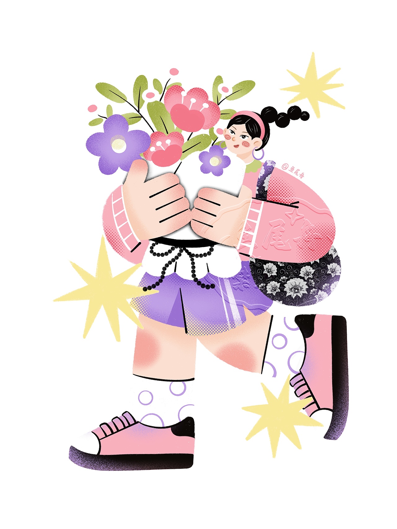 扁平风海报插画（图ZMzkwOTgzOTgw） - 商业插画 - 站酷设计师鱼尾舟原创素材 - 站酷ZCOOL