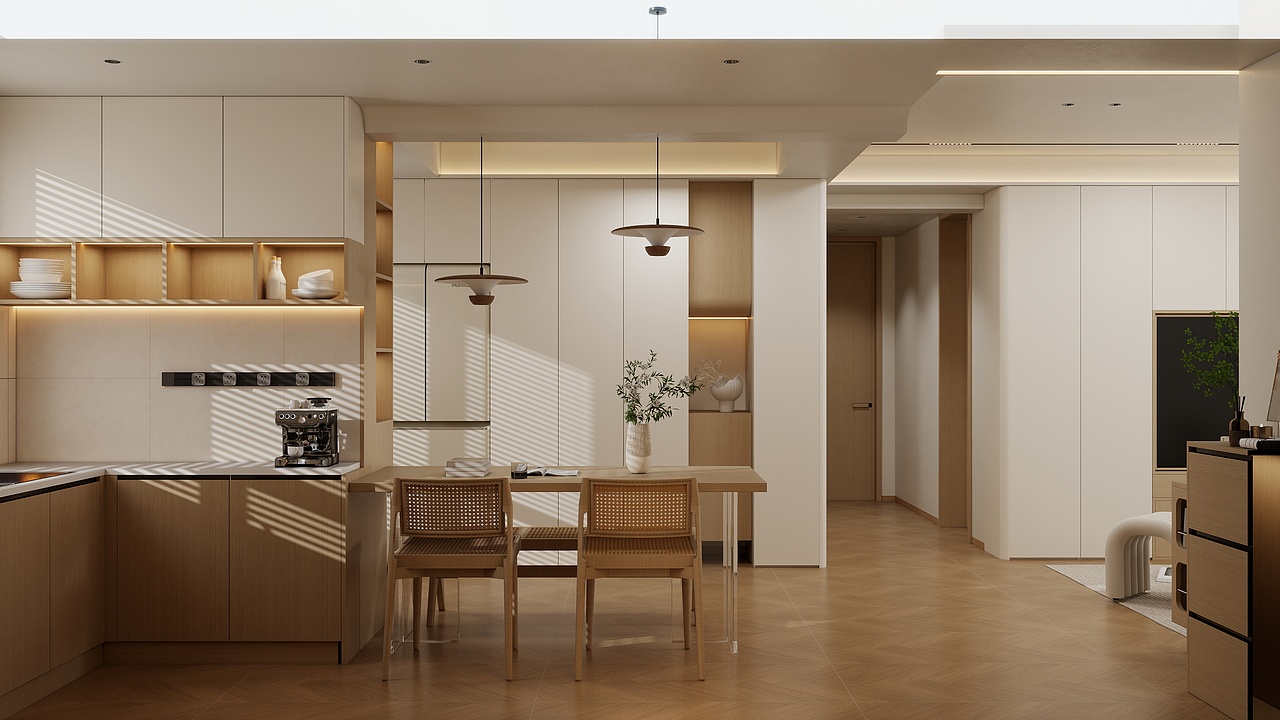 《白云·木屿》87㎡原木风实装案例（图ZMzkwOTkwMTM2） - 家装设计 - 站酷设计师广州市至雅装饰原创素材 - 站酷ZCOOL