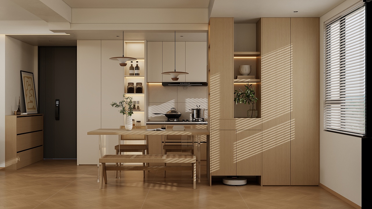 《白云·木屿》87㎡原木风实装案例（图ZMzkwOTkwMTQw） - 家装设计 - 站酷设计师广州市至雅装饰原创素材 - 站酷ZCOOL