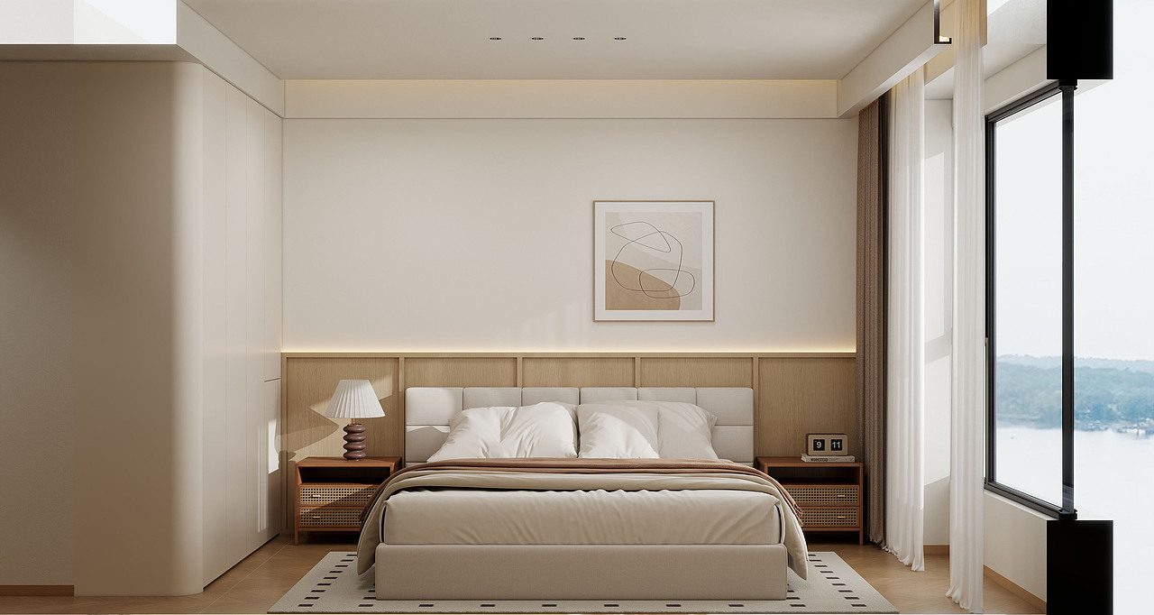 《白云·木屿》87㎡原木风实装案例（图ZMzkwOTkwMTYw） - 家装设计 - 站酷设计师广州市至雅装饰原创素材 - 站酷ZCOOL