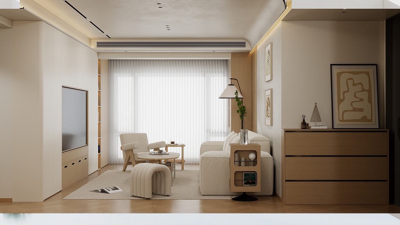 《白云·木屿》87㎡原木风实装案例（图ZMzkwOTkwMTA4） - 家装设计 - 站酷设计师广州市至雅装饰原创素材 - 站酷ZCOOL