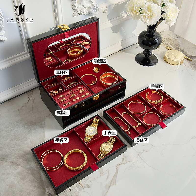 首饰盒拍摄 黄金收纳盒场景图摄影 收纳盒