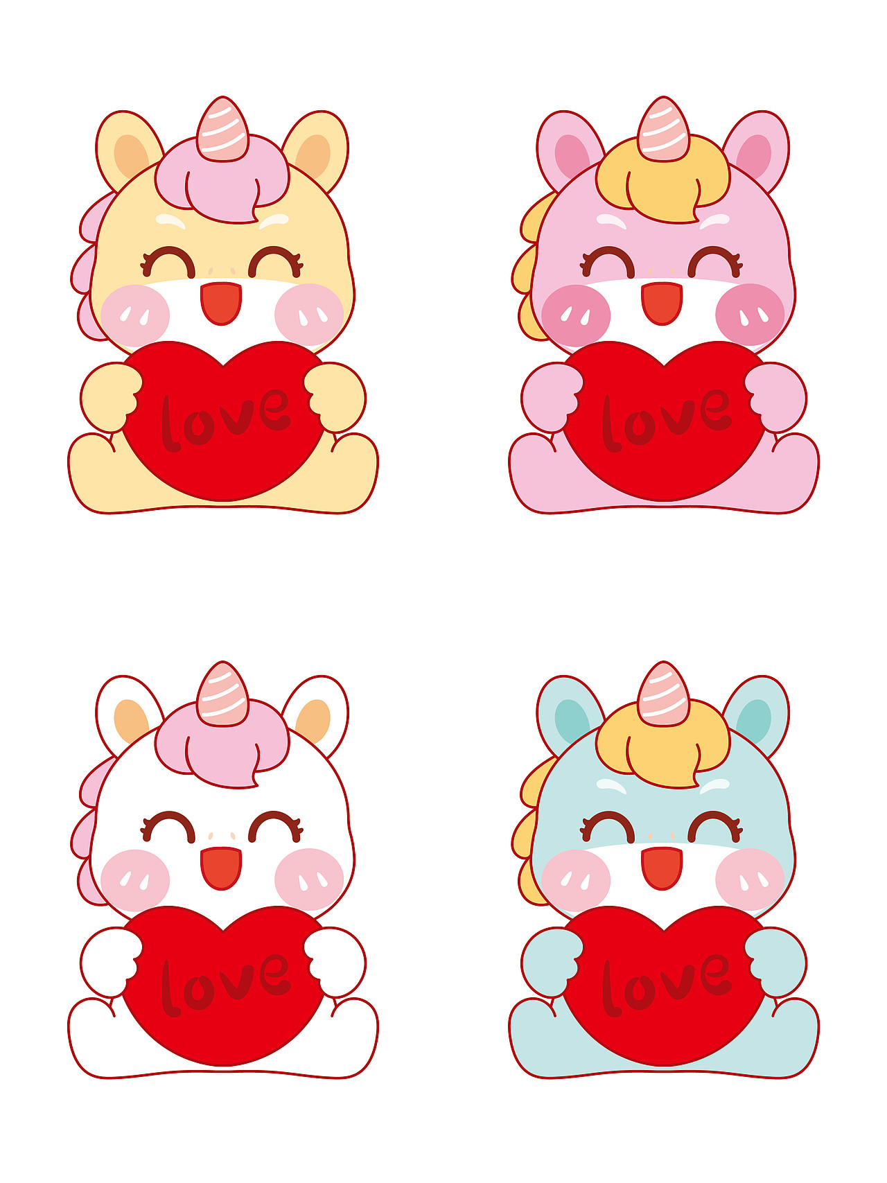 卡通可爱插画图片设计马年生肖IP吉祥物插画