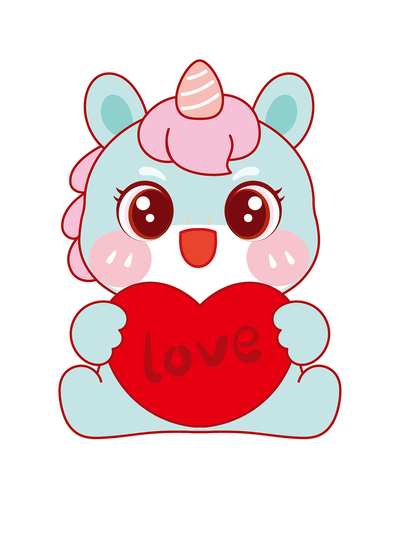 卡通可爱插画图片设计马年生肖IP吉祥物插画