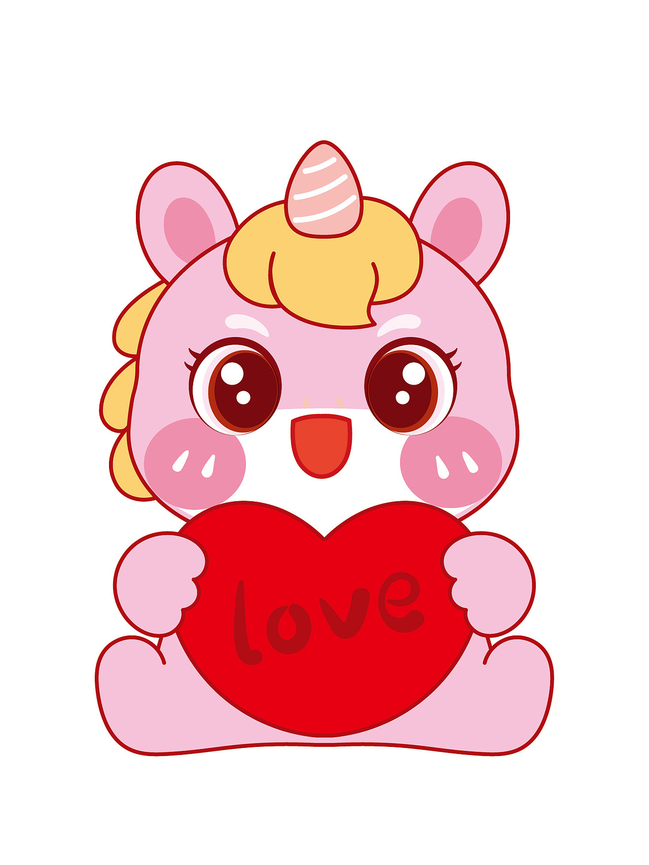 卡通可爱插画图片设计马年生肖IP吉祥物插画