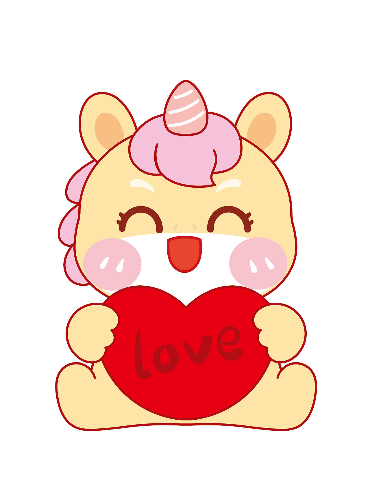 卡通可爱插画图片设计马年生肖IP吉祥物插画