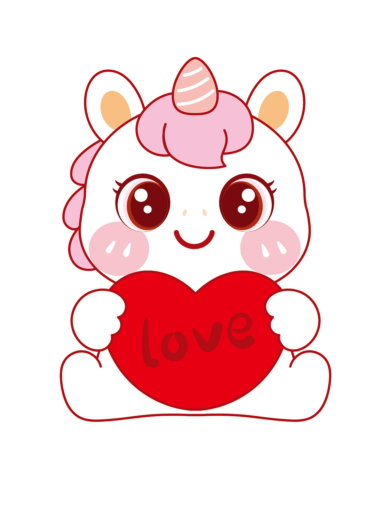 卡通可爱插画图片设计马年生肖IP吉祥物插画