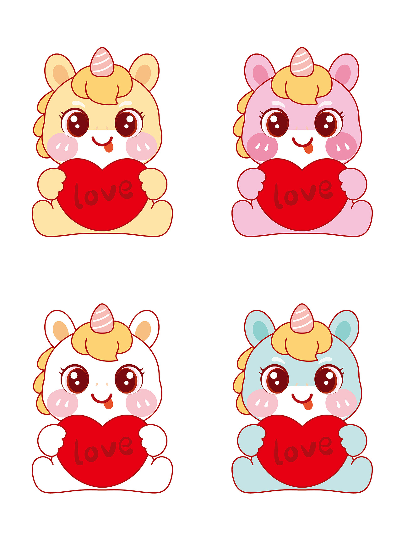 卡通可爱插画图片设计马年生肖IP吉祥物插画