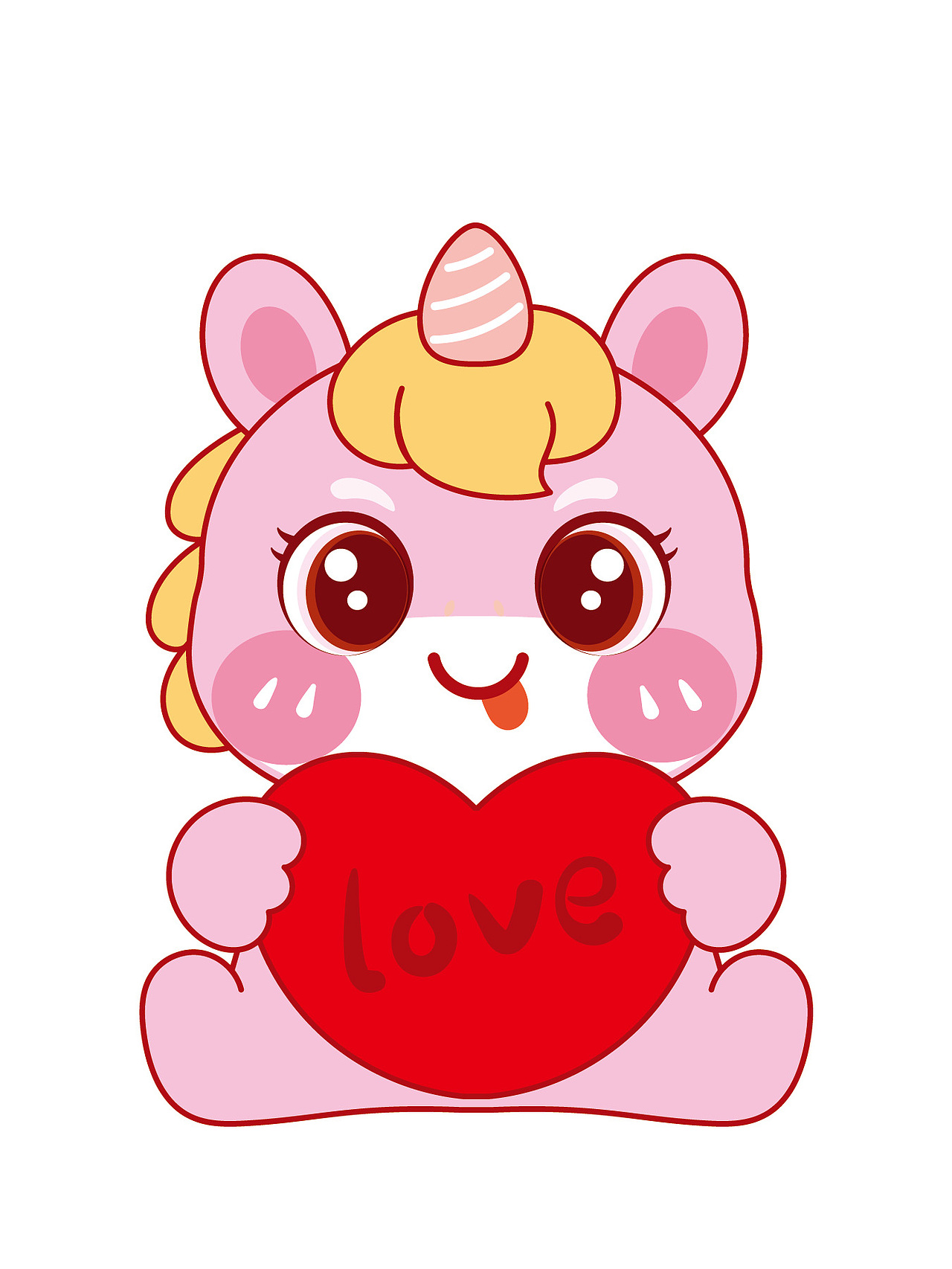 卡通可爱插画图片设计马年生肖IP吉祥物插画