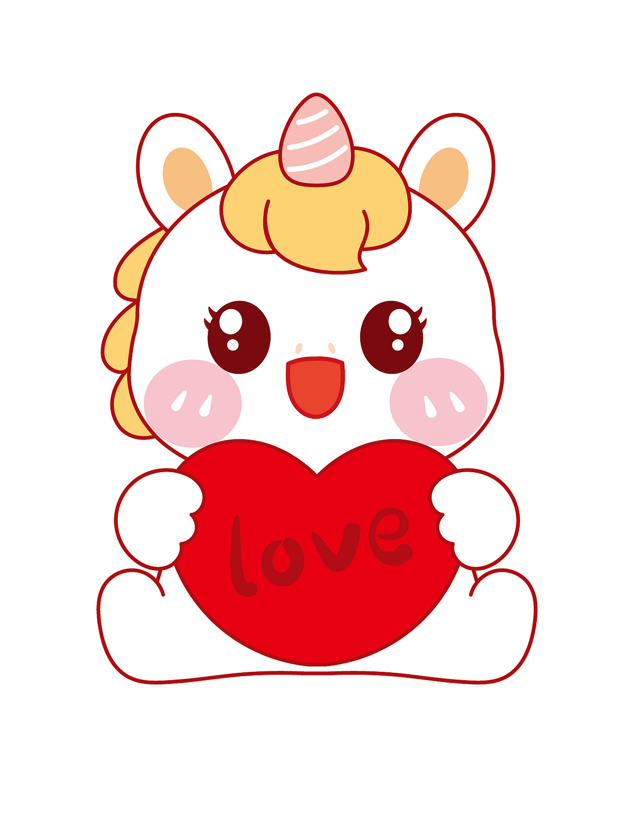 卡通可爱插画图片设计马年生肖IP吉祥物插画