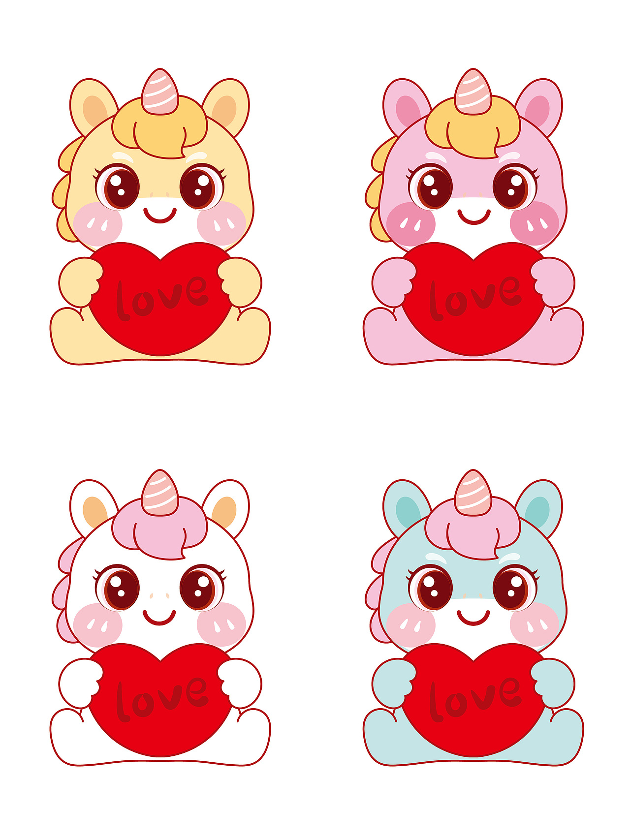 卡通可爱插画图片设计马年生肖IP吉祥物插画