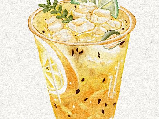 🍋✨今日分享 | 手绘夏日清爽饮品图 🌿🧊