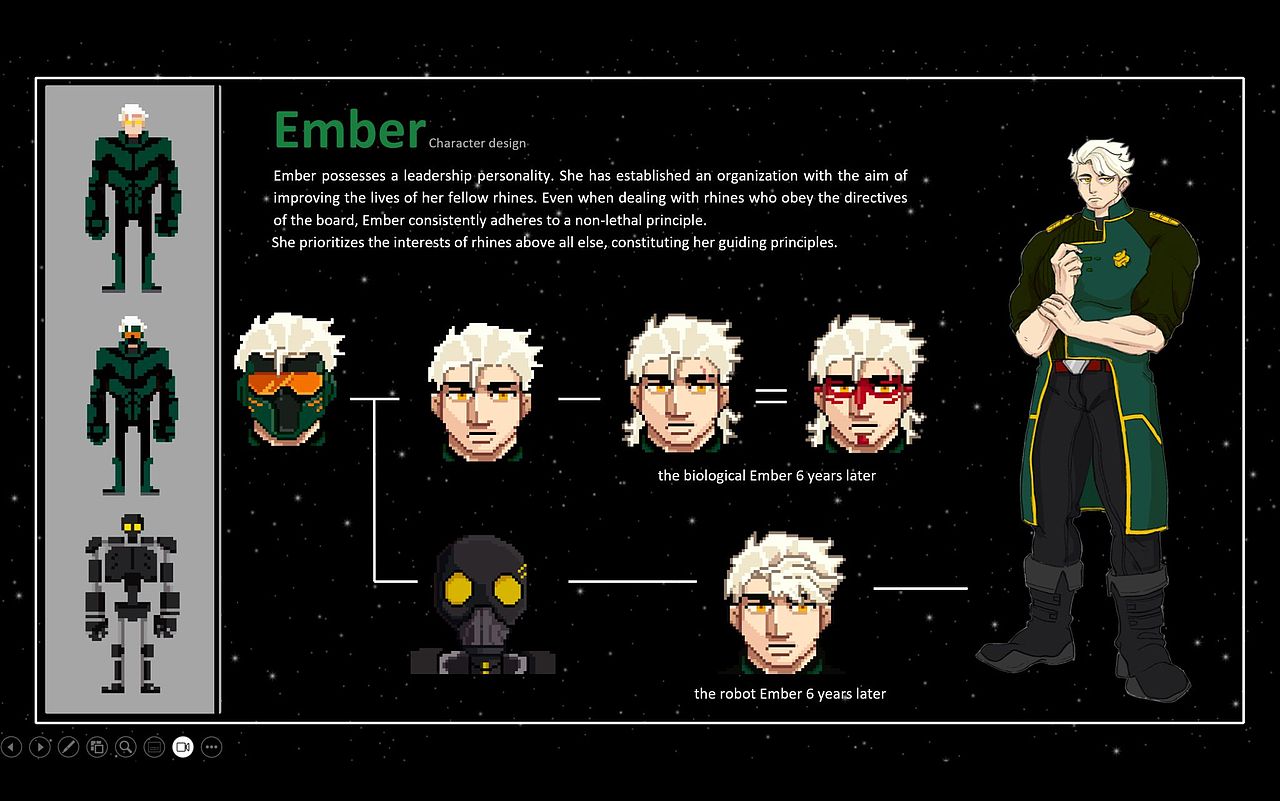 主角Ember：Ember具备领袖气质。
她将莱恩的利益置于一切之上，这构成了她的行动准则。