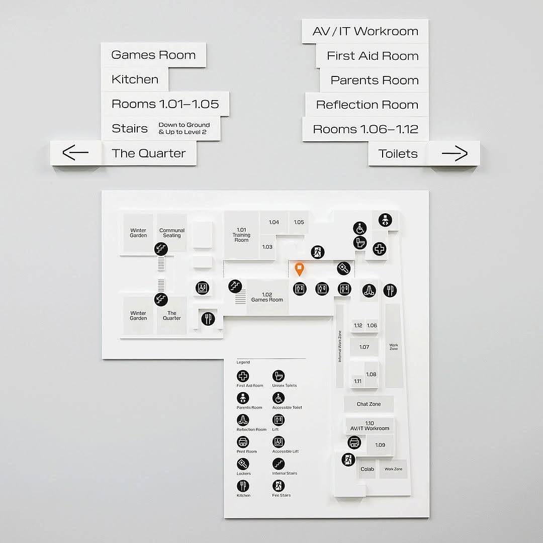 简洁高级感拉满!🏢导视设计也能如此!