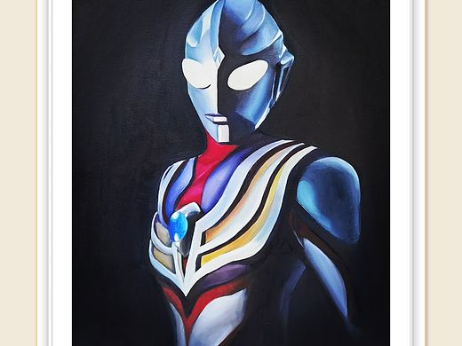 迪迦奥特曼 油画