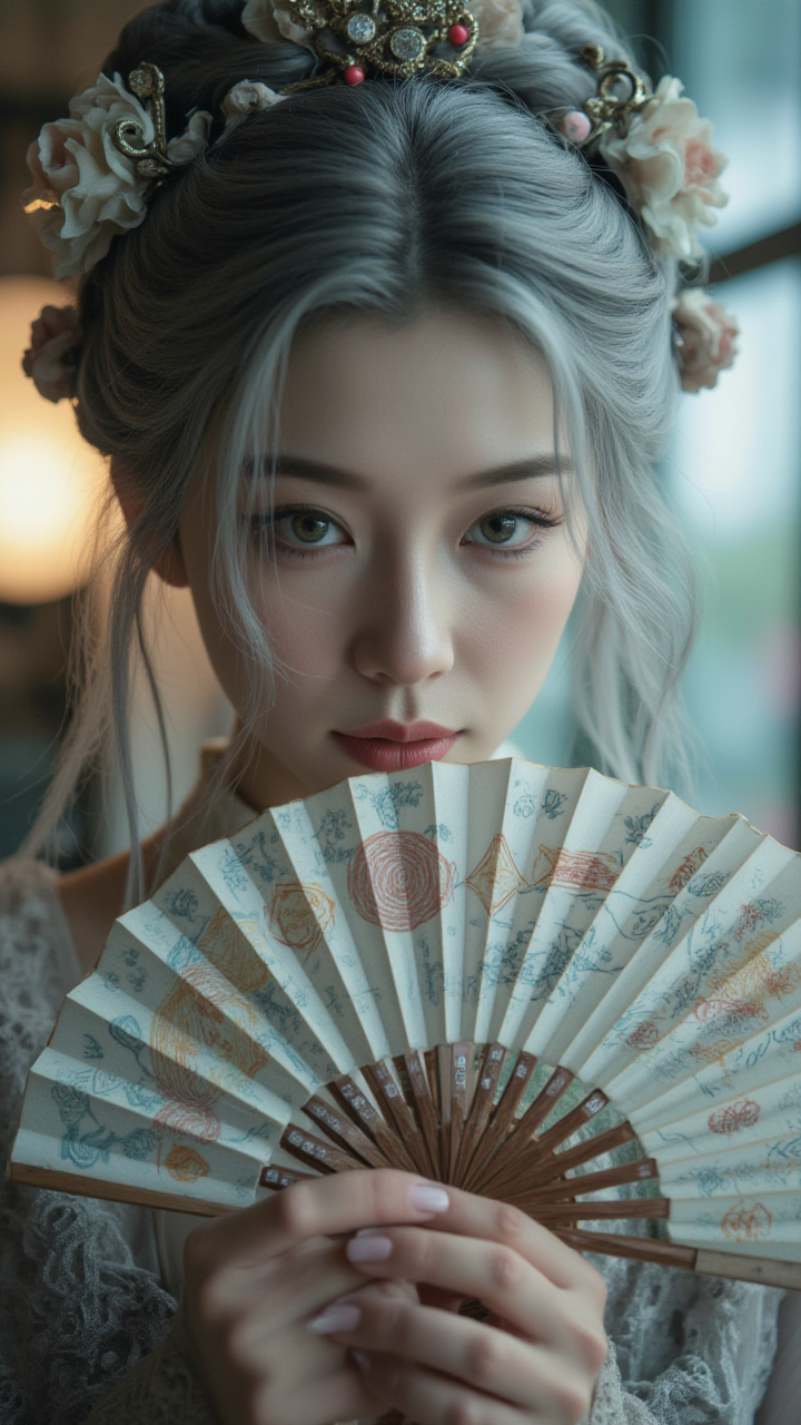 【AI服饰搭配】：传统折扇与现代服饰的融合之美