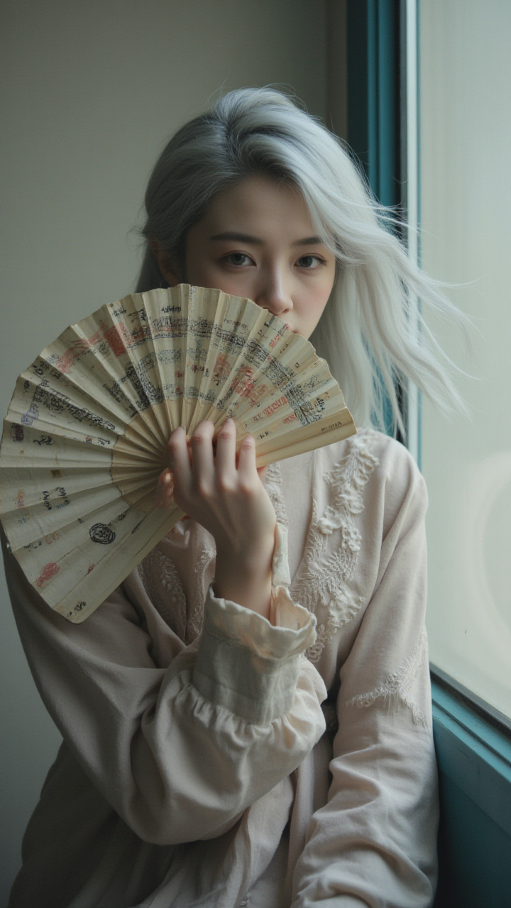 【AI服饰搭配】：传统折扇与现代服饰的融合之美