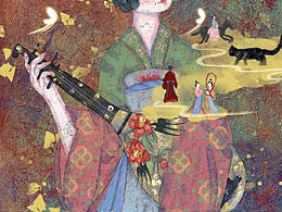 岩彩壁画系列大唐风女子风采