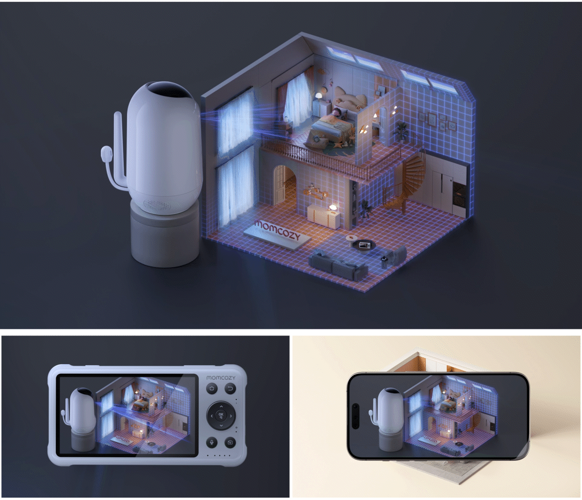 Momcozy 婴儿监视器BM04产品创意CG视频动画（图ZMzkxMDk0OTcy） - 动画/影视 - 站酷设计师Musen_沐森原创素材 - 站酷ZCOOL