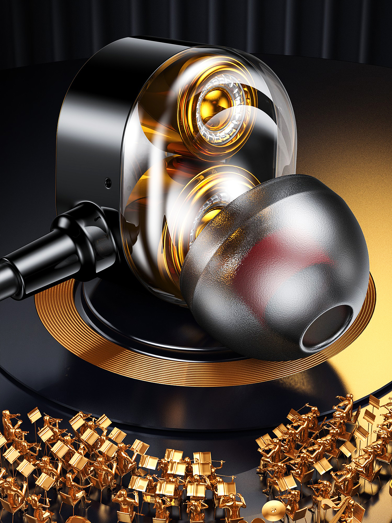 蓝牙耳机 × 产品建模效果图渲染（图ZMzkxMTM3MzQ4） - 产品 - 站酷设计师飞鼠渲染原创素材 - 站酷ZCOOL