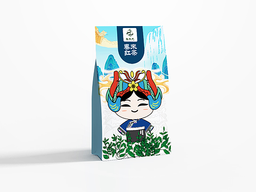 春来红茶插画包装设计