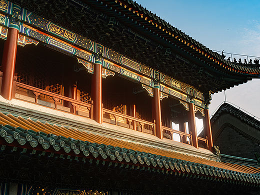 夕阳下的湛山寺