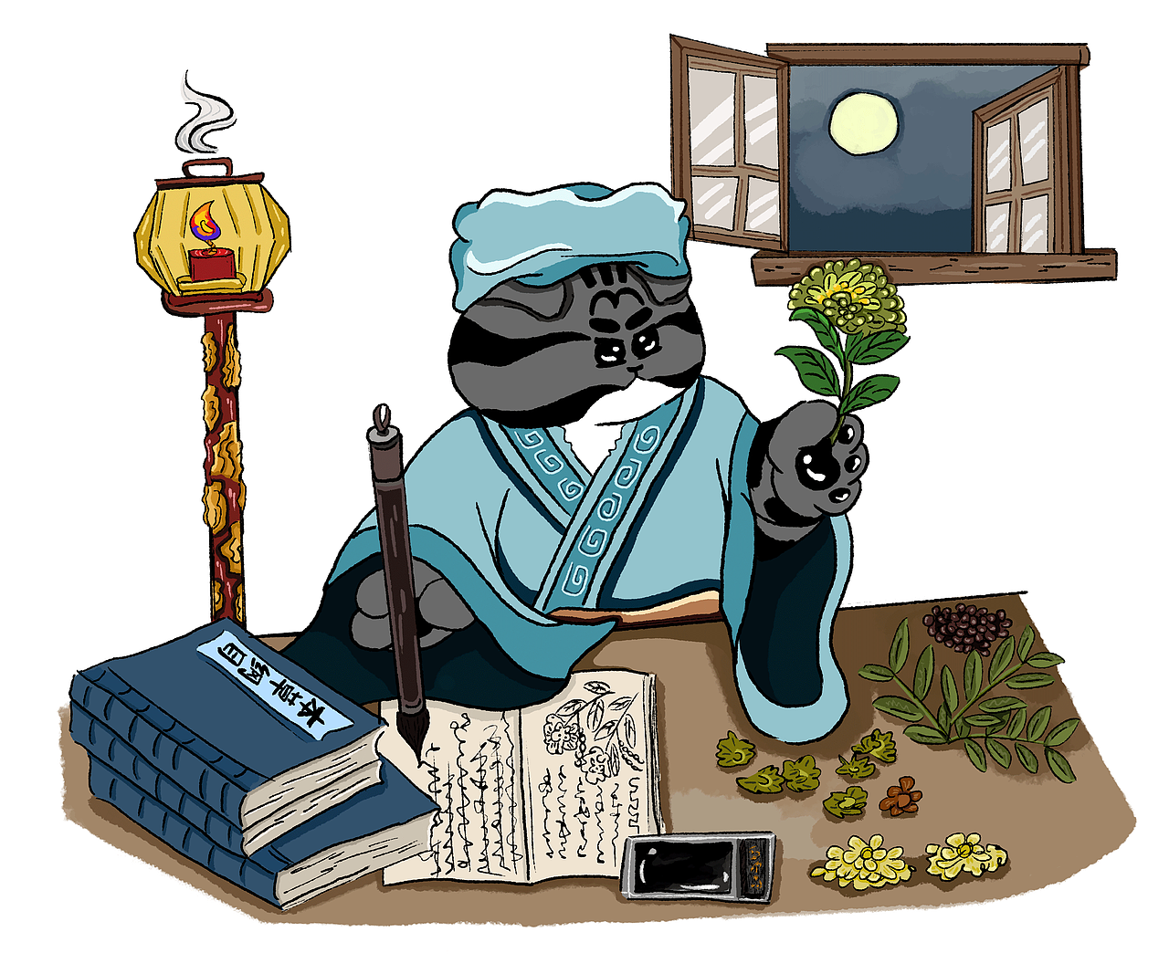 《华佗——五禽戏》《李时珍——本草纲目》（图ZMzkxMTU3MTQw） - 儿童插画 - 站酷设计师亦大十早伟原创素材 - 站酷ZCOOL