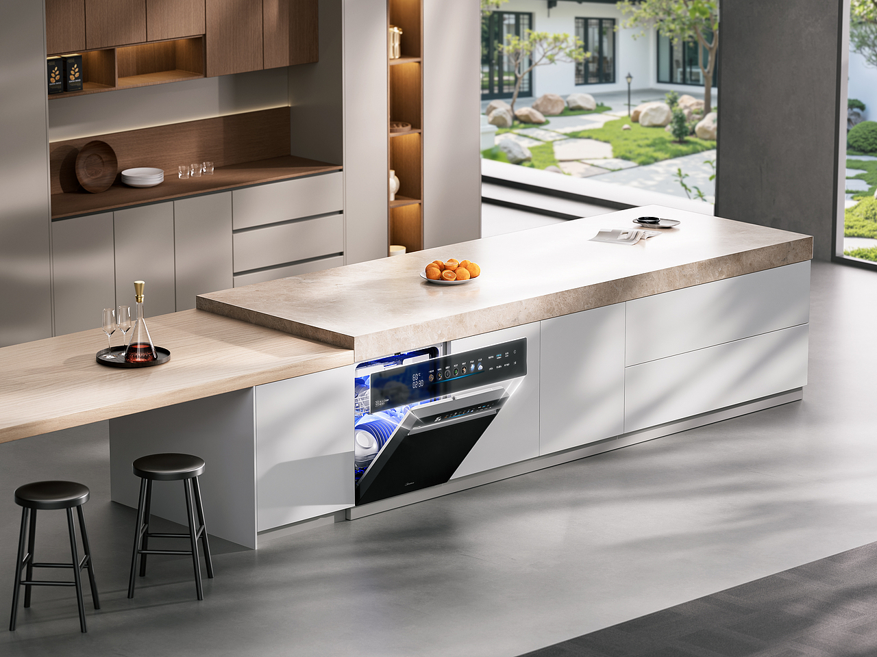 三维渲染|Midea美的洗碗机|杭州一木映画