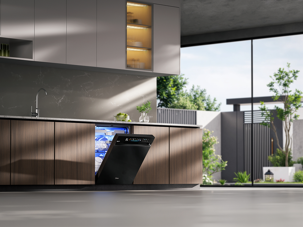 三维渲染|Midea美的洗碗机|杭州一木映画