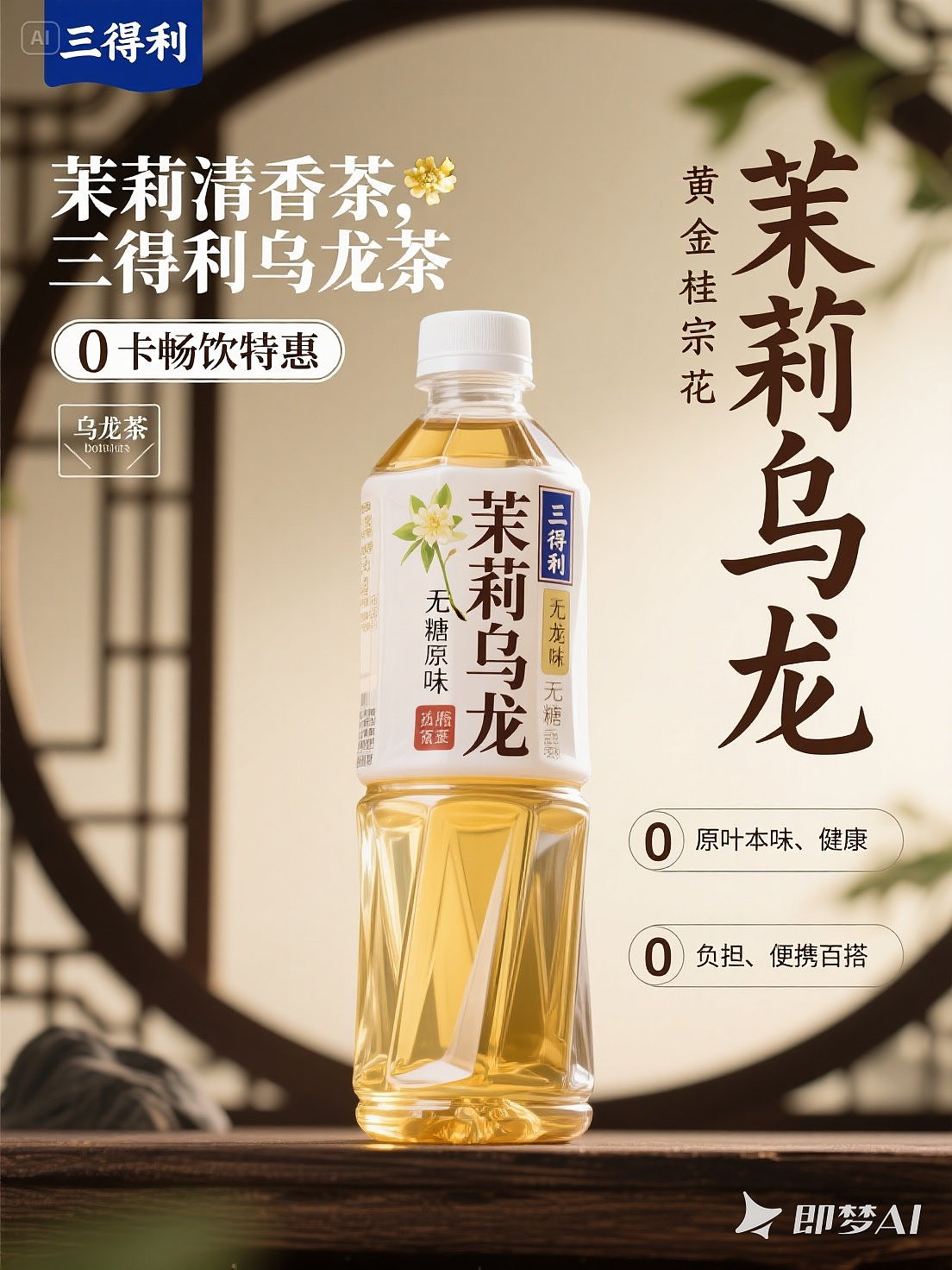 乌龙茶饮料传统风格海报banner