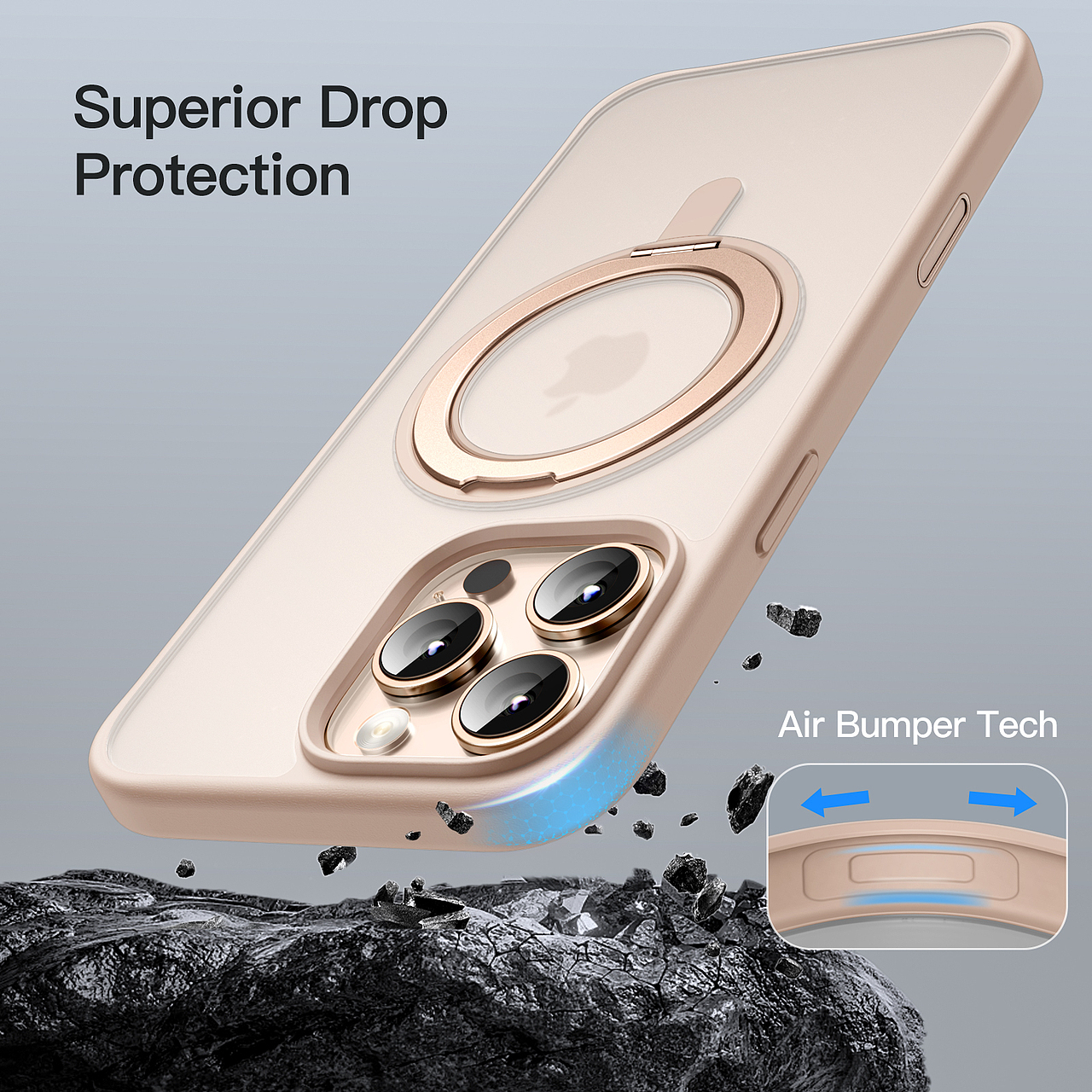 iPhone 16 Pro旋转支架哑光壳建模渲染电商主图效果图（图ZMzkxMTk1MzYw） - 电商 - 站酷设计师一叶知秋09原创素材 - 站酷ZCOOL