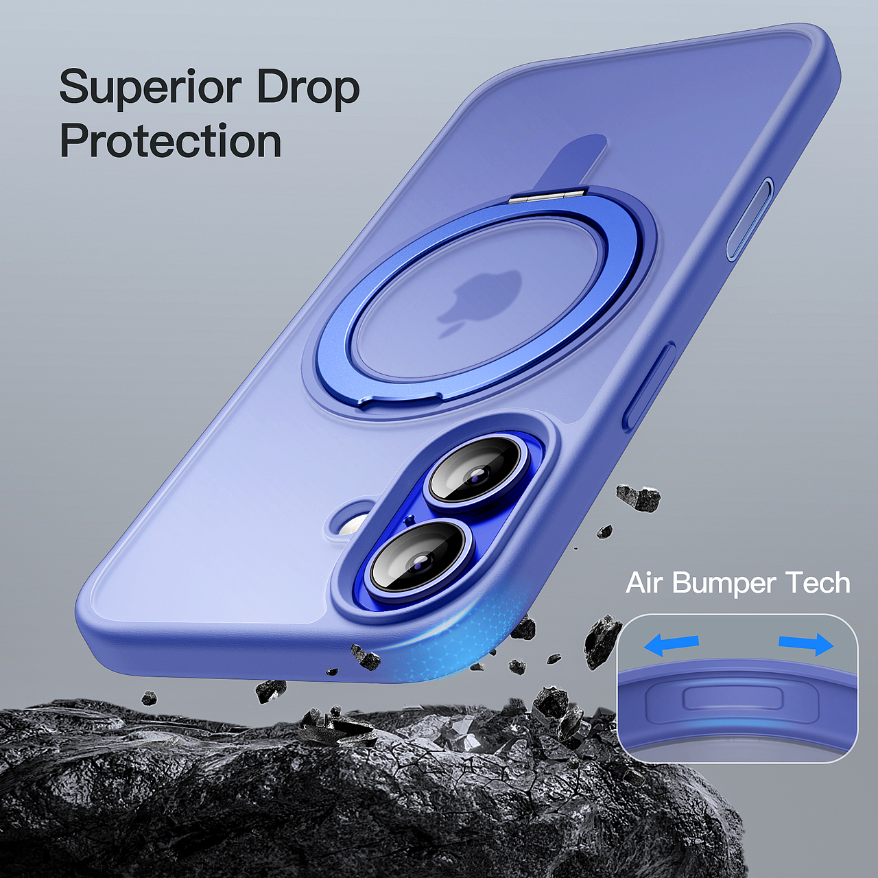 iPhone 16 旋转支架哑光壳建模渲染电商主图A+效果图（图ZMzkxMTk1NTg0） - 电商 - 站酷设计师一叶知秋09原创素材 - 站酷ZCOOL