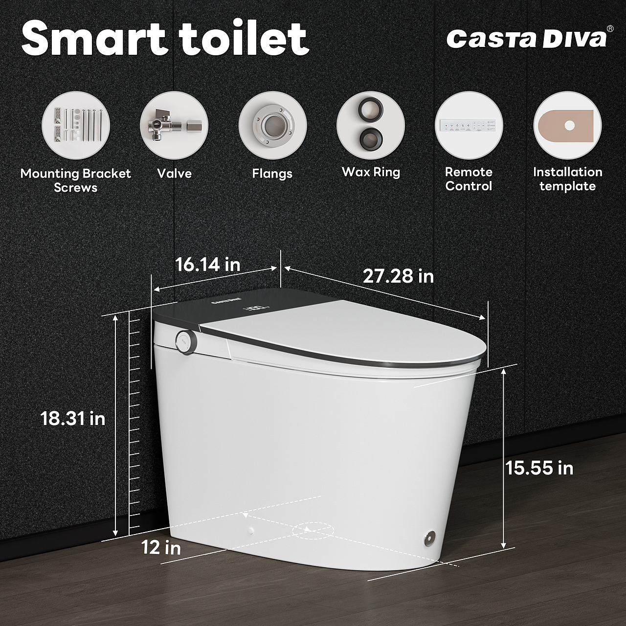 智能马桶建模渲染亚马逊主图A+