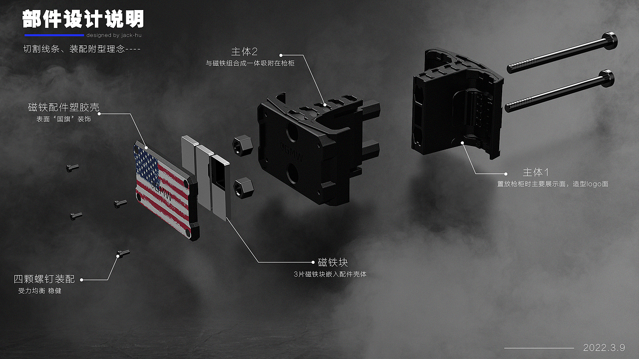 玩具子弹夹子ID设计,便携收纳场景,磁吸装配设计